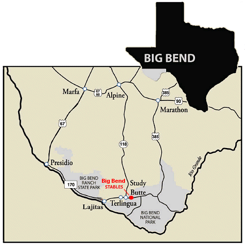 Map of the Big Bend and Study Butte